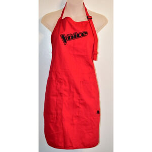 THE VOICE NBC Port Authority Full-Length Apron With Pockets Red Black